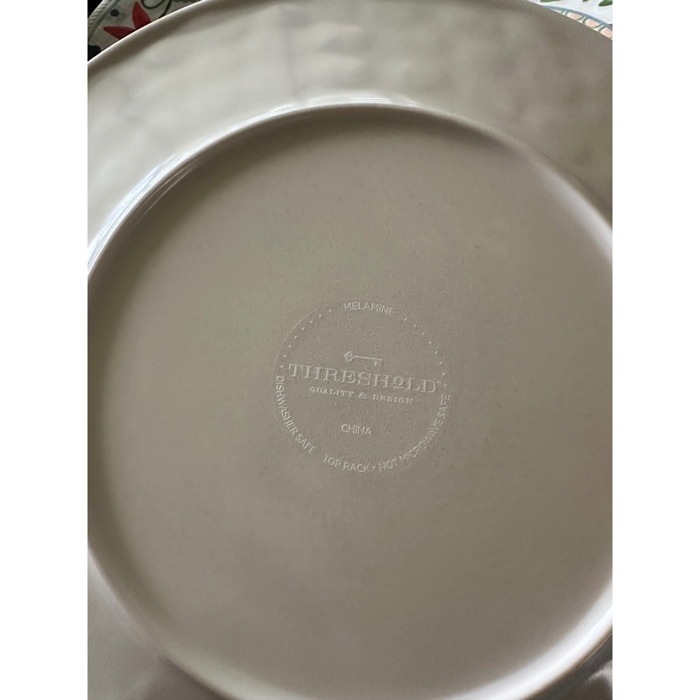 Threshold Melamine Roped Vasaio Floral Dinnerware Plates Set Of 4 10.5 - Picture 3 of 4